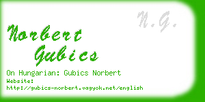 norbert gubics business card